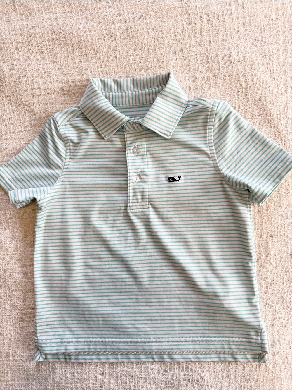 Vineyard Vines 3T Performance Sea Foam Green/White Polo